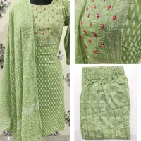 Premium Quality Beautiful Kurta Pant And Dupatta Set* - L