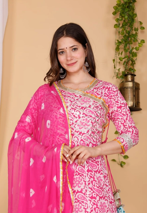 Full GOTTA WORK ANARKALI STYLE KURTI WITH FULL FLAIR SKIRT STYLE PLAZO - XXXL