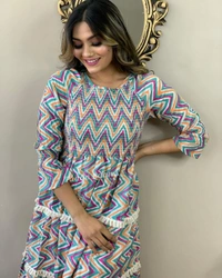 👗 Beautiful cotton 60 60 Fabric gown style kurti - L