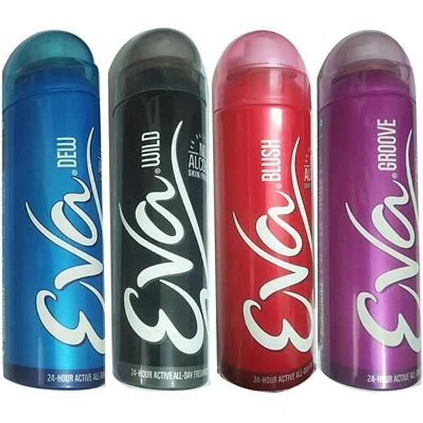 1 EVA BLUSH NO ALCOHOL SKIN FRIENDLY DEODORANT 125 ML+1 EVA WILD NO ALCOHOL SKIN FRIENDLY DEODORANT 125 ML+1 EVA DEW NO ALCOHOL SKIN FRIENDLY DEODORANT 125 ML+1 EVA GROOVE NO ALCOHOL SKIN FRIENDLY DEO