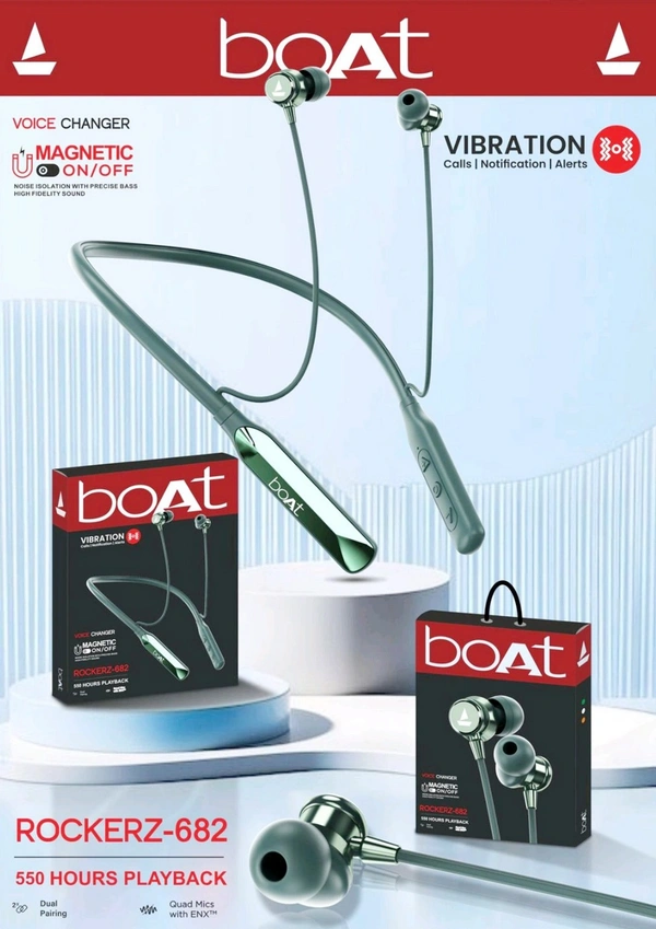 Boat Rockerz 682 Magnetic On Off Voice Changer Vibration Nackband 550 Hours