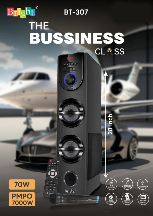 Bright 70Watt Wireless Speaker With Mic 1 Year Warranty