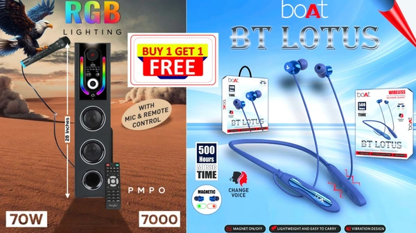 Bright 70Watt RGB Lighting Home theatre BUY 1GET1 FREE Boat Neckband 