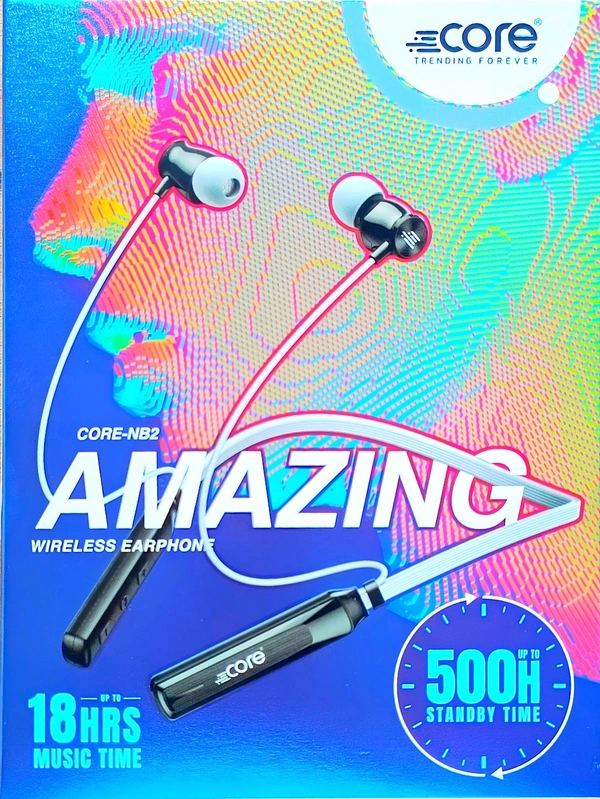 Core AMAZING Wireless Earphone 18Hour Music Play Time - Gray