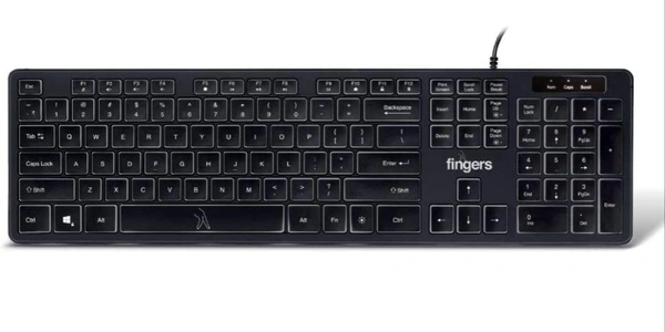 Fingers Magnifico Moonlit Wired USB Keyboard (Black) - 10AM - 08PM