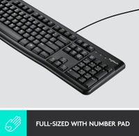 Logitech MK120 Wired USB Keyboard and Mouse Set for Windows, Optical Wired Mouse, Full-Size Keyboard, USB Plug-and-Play, Compatible for PC, Laptop - Black - 10AM- 08PM