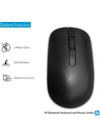 HP Stylish Ultra-Slim Design Bluetooth Keyboard and Mouse Set with Enhanced Multimedia Experience & Spill Resistance Technology and Supports Windows 8/10 Android 5.0+ MAC OS 9.0+ Apple iOS 13+ (Black) - 10AM-08PM