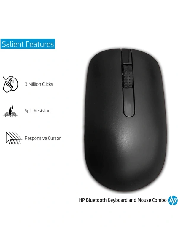 HP Stylish Ultra-Slim Design Bluetooth Keyboard and Mouse Set with Enhanced Multimedia Experience & Spill Resistance Technology and Supports Windows 8/10 Android 5.0+ MAC OS 9.0+ Apple iOS 13+ (Black) - 10AM-08PM