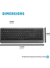 HP Stylish Ultra-Slim Design Bluetooth Keyboard and Mouse Set with Enhanced Multimedia Experience & Spill Resistance Technology and Supports Windows 8/10 Android 5.0+ MAC OS 9.0+ Apple iOS 13+ (Black) - 10AM-08PM