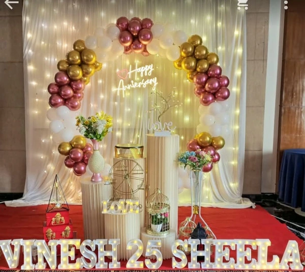 Circular Balloon Decor Curtain Backwall - Color Variants Available