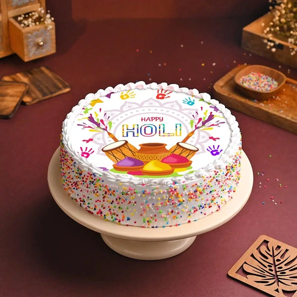 Color Contrast Holi Poster Cake - 500 Gm