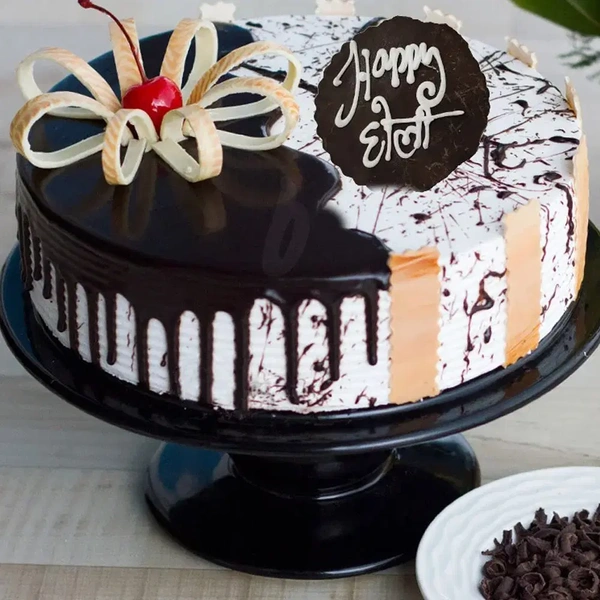 Black & White Holi Cake - 500 Gm