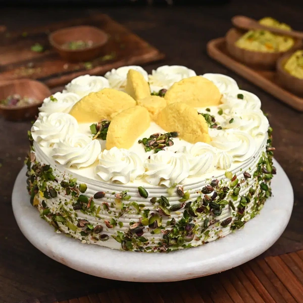 Rasmalai Pista Whipped Cream Cake - 1 Kg