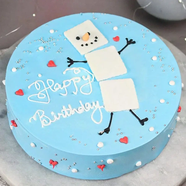 Snowman Vanilla Birthday Cake - 1 Kg