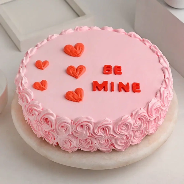 Strawberry Cake with Rose Swirls - 2 Kg