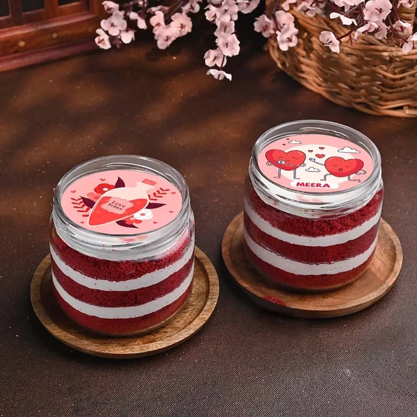 Sweet Red Velvet Jar Cake Duo - 375 Ml