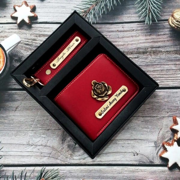 Personalized Men's 2-in-1 Combo Set: Wallet & Keychain