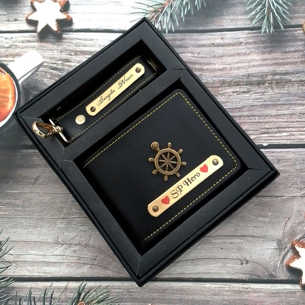 Personalized Men's 2-in-1 Combo Set: Wallet & Keychain
