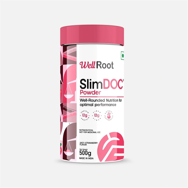SLIMDOC POWDER-JUICY STRAWBERRY FLAVOR - 500 GM