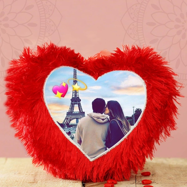 Personalised Red Heart Shape Cushion