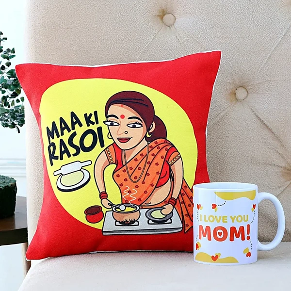 I Love You Mom Cushion And Mug Combo