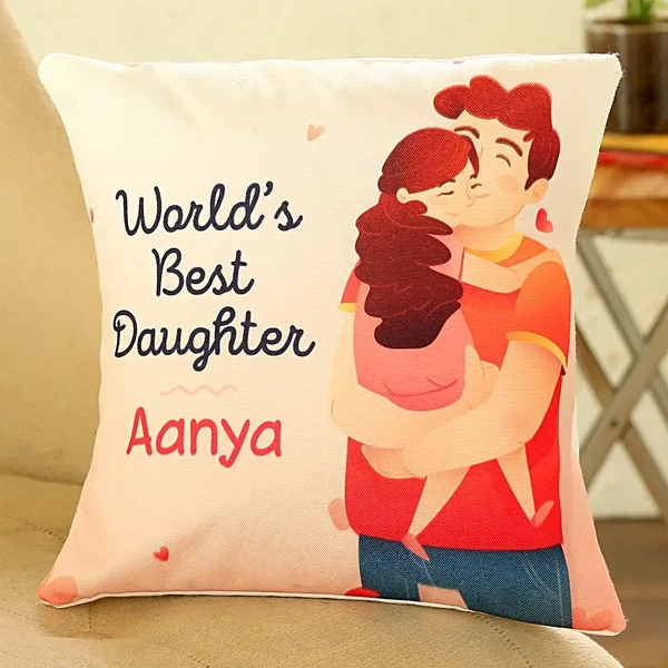 Father's Best Daughter Personalised Cushion
