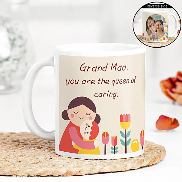 Personalised Caring Grand Maa Photo Mug