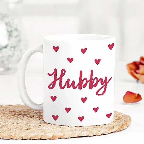Red Hearts Hubby Mug