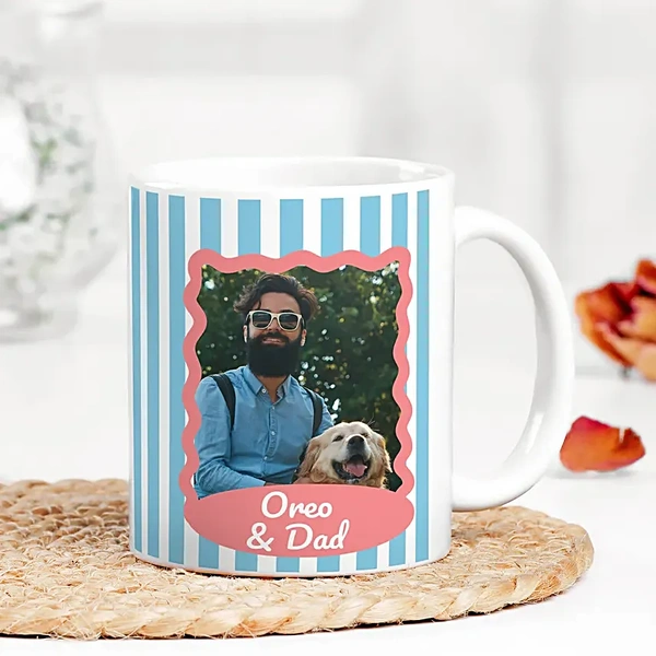 Personalised Paws And Dad Photo Mug