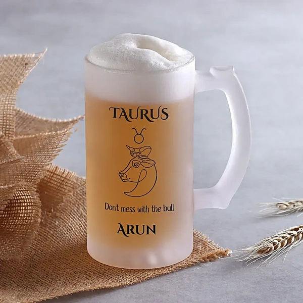 Personalised Beer Mug For Taurus Friend