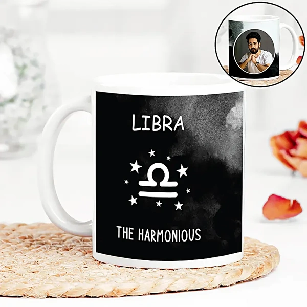 Personalised Harmonious Libra Photo Mug