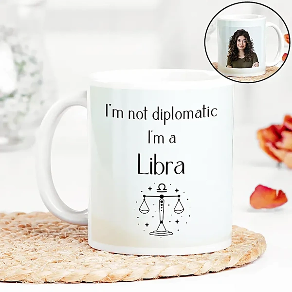 Personalised Libra's Charm Photo Mug
