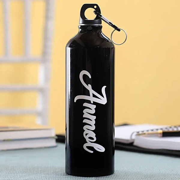 Personalised Black Name Bottle