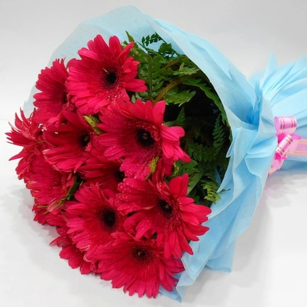 10 Red Gerberas Bouquet
