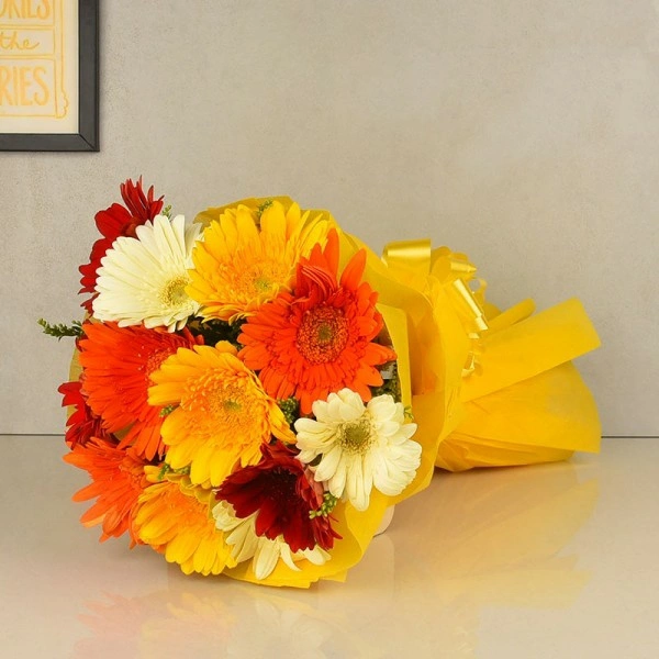 12 Mix Gerberas Bouquet