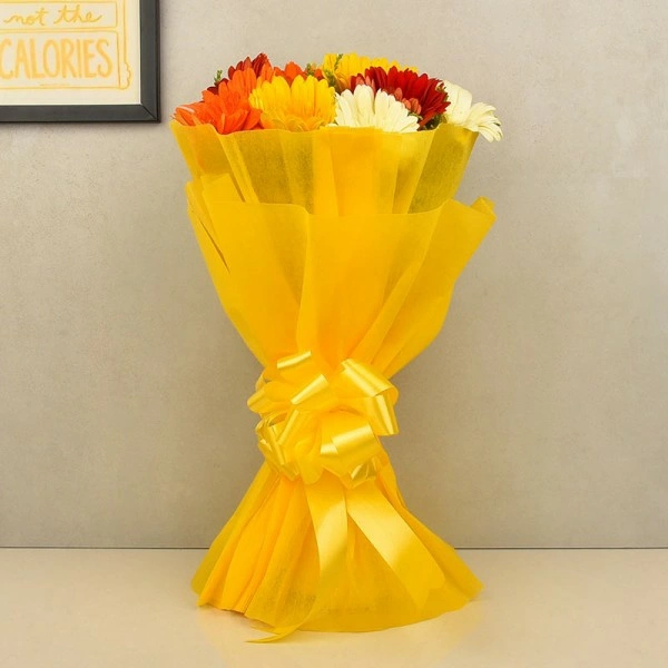 12 Mix Gerberas Bouquet