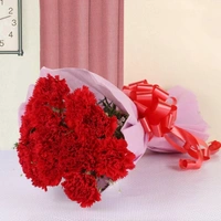 10 Red Carnations Bouquet