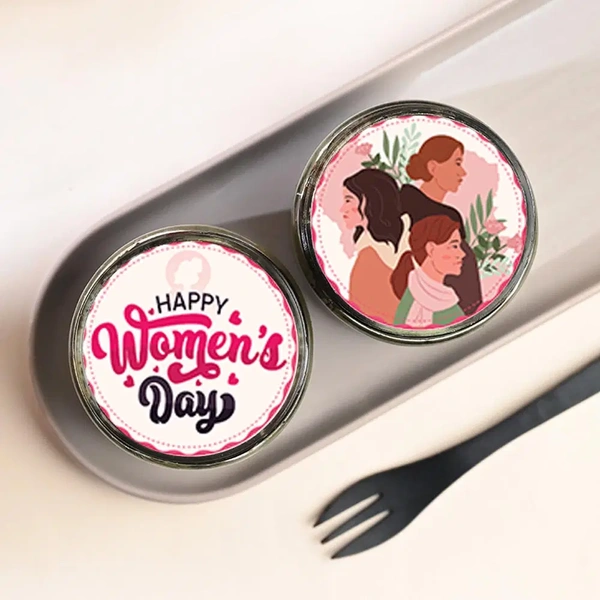 Womens Day Theme Chocolate Poster Jar Cakes - 200 ml