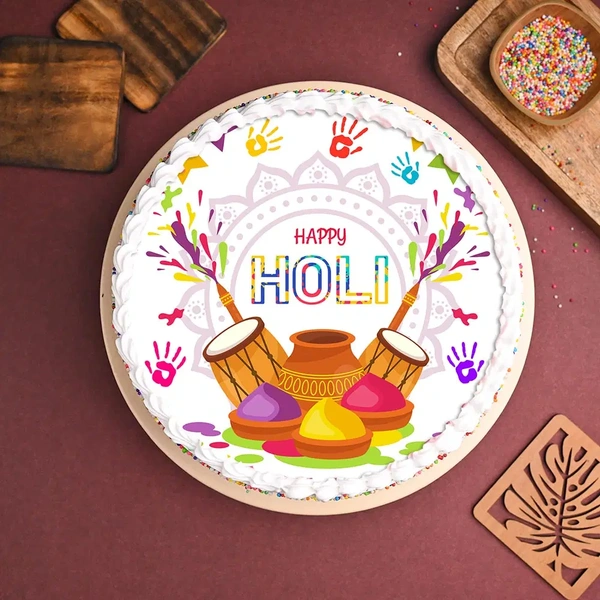 Color Contrast Holi Poster Cake - 500 Gm