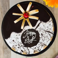 Black & White Holi Cake - 500 Gm