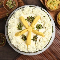 Rasmalai Pista Whipped Cream Cake - 1 Kg