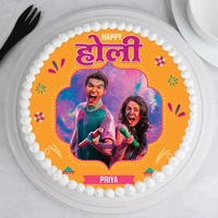 Happy Holi Photo Cake - 500 Gm