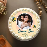 Queen Bee Photo Cake for Mom - 500 Gm