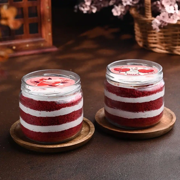 Sweet Red Velvet Jar Cake Duo - 375 Ml