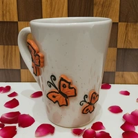 Orange Butterfly Cone Pot