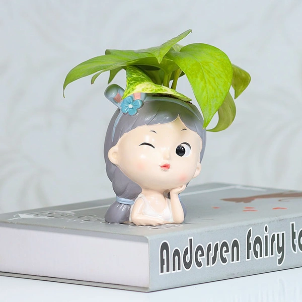 Ellicit money plant in resin vase