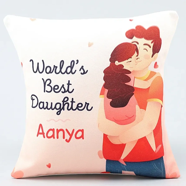 Father's Best Daughter Personalised Cushion