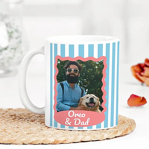 Personalised Paws And Dad Photo Mug