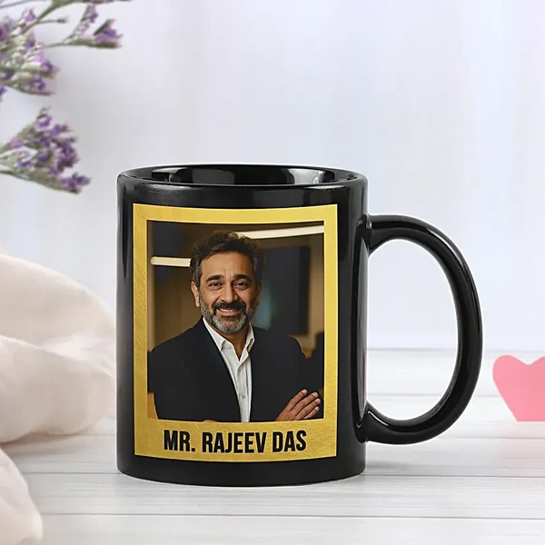 Personalised Boss Day Black Mug