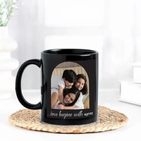 Personalised Love Begins With Mom Photo Mug